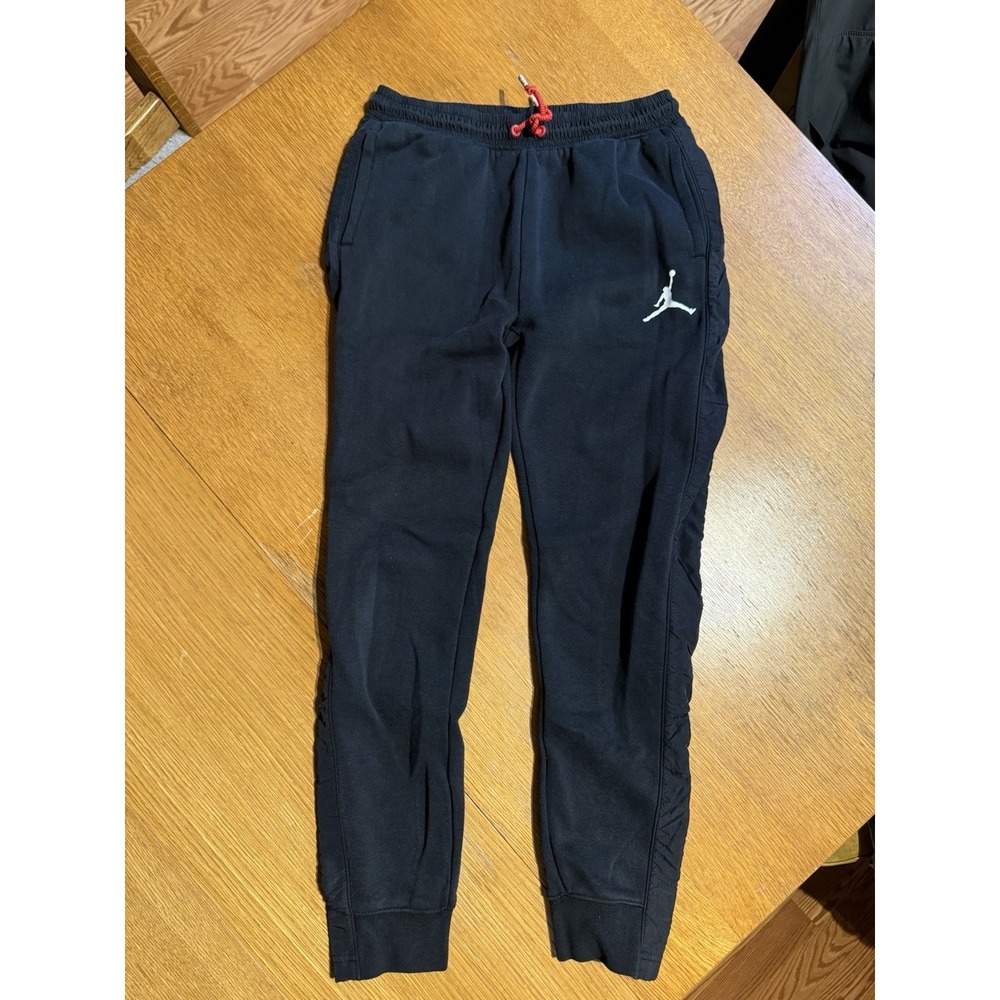 Air Jordan Jogger Boys L Large Youth Black Jumpman Fleece Sweatpants Basketball